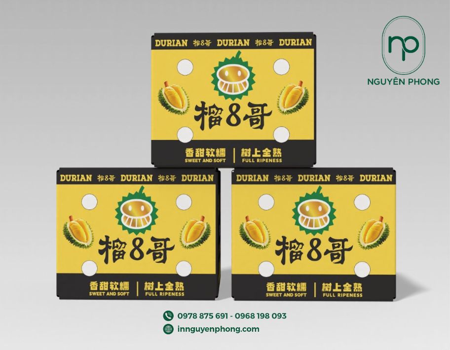 Thùng carton đựng sầu riêng xuất khẩu